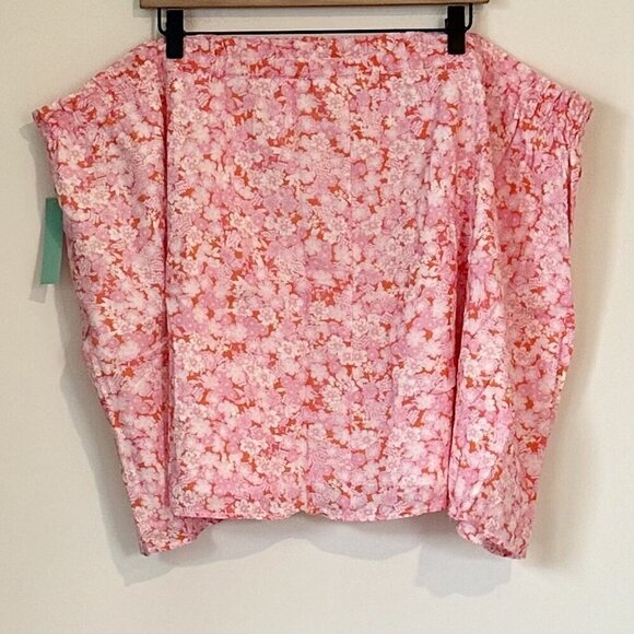 NWT Abound Floral Mini Skirt in Coral Pink Multi Tarry Floral - Size: 4X - Picture 6 of 6